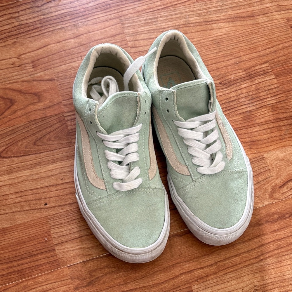 Vans Women’s Mint Green Suede Sneakers